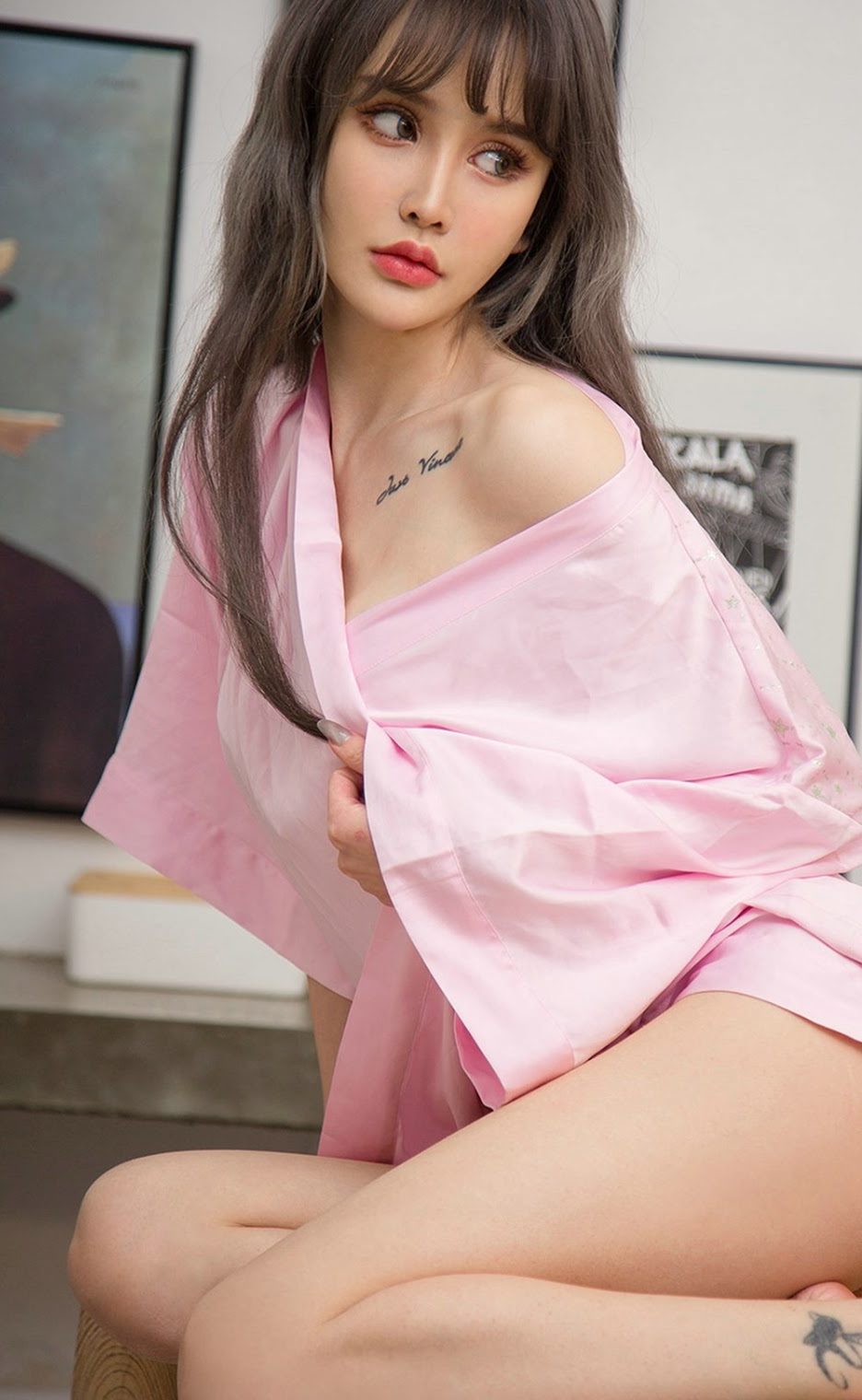 cheryl hot asian girl that looks like barbie in pink underwear